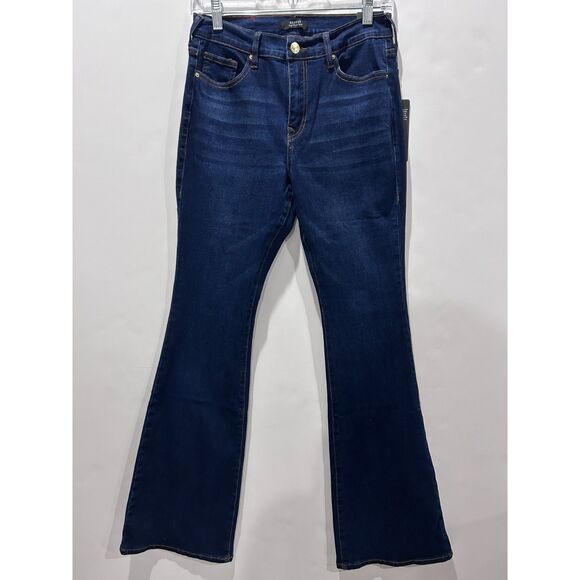 True Religion High Rise Jeans Reagan Dark Denim Flare Leg NWT Size 27 Stretch - Picture 4 of 7